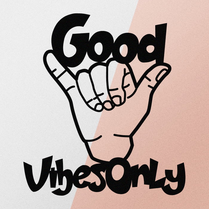 Wallity Good Vibes Only Escultura de Pared de Metal Negra
